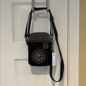 Chala Brown and Gray Crossbody Phone Bag